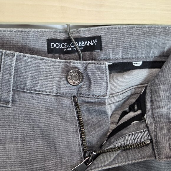Dolce & Gabbana Womens Jeans Straight 38 (US 2) Grey Girly Italy Mid Rise 30x29 - Picture 9 of 12